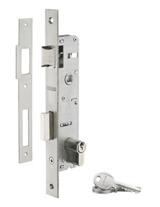 THIRARD - Boitier de serrure encastrable à cylindre pour menuiserie métallique  axe 25mm  bouts carrés  zingué - THIRARD