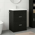 vidaXL Meuble sous lavabo de salle de bain Chêne noir