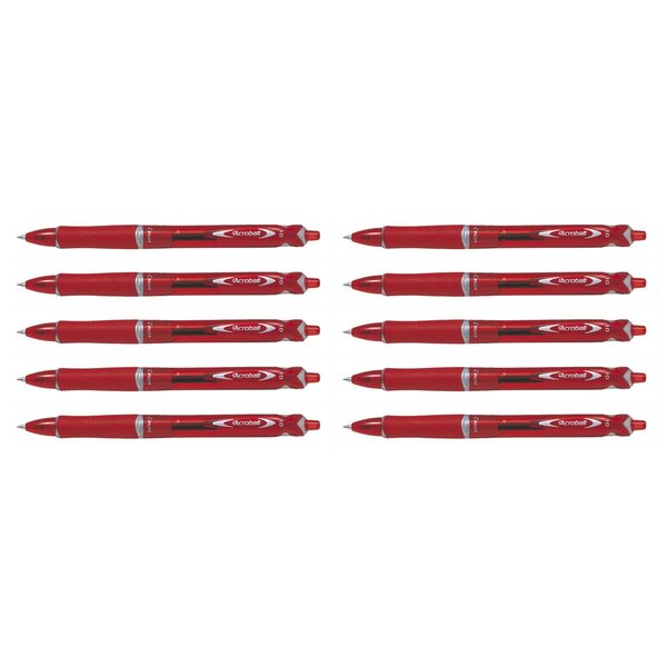 Stylo à bille acroball begreen pointe moyenne rouge x 10 pilot