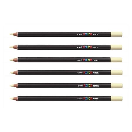 Crayon de couleur posca pencil kpe200 i ivoire x 6 posca