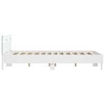 vidaXL Cadre de lit avec tête de lit blanc 150x200cm bois d'ingénierie