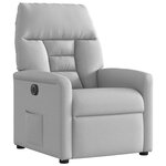 vidaXL Fauteuil inclinable électrique gris nuage tissu