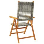 vidaXL Chaises inclinables de jardin lot de 6 gris rotin bois massif