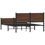 vidaXL Cadre de lit en métal sans matelas chêne marron 137x190 cm