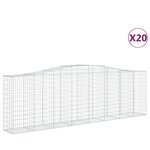 vidaXL Paniers à gabions arqués 20 Pièces 400x50x120/140 cm Fer galvanisé