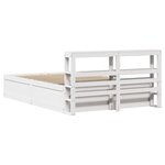 vidaXL Cadre de lit avec tête de lit blanc 135x190 cm bois pin massif
