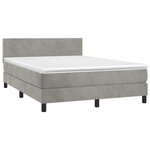 vidaXL Sommier à lattes de lit avec matelas LED Gris clair 140x200 cm