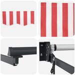 vidaXL Auvent rétractable électrique Rouge Blanc Anthracite 5 x 3 m