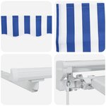 vidaXL Cadre de store manuel avec LEDs Bleu et Blanc 3 x 2 5 m