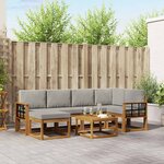 vidaXL Ensemble de canapés d'extérieur 7 Pièces Gris Naturel et Clair