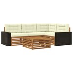 vidaXL Ensemble de canapés d'extérieur 5 pc Naturel et Crème Polyester