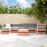 vidaXL Salon de jardin 8 Pièces avec coussins bois massif douglas