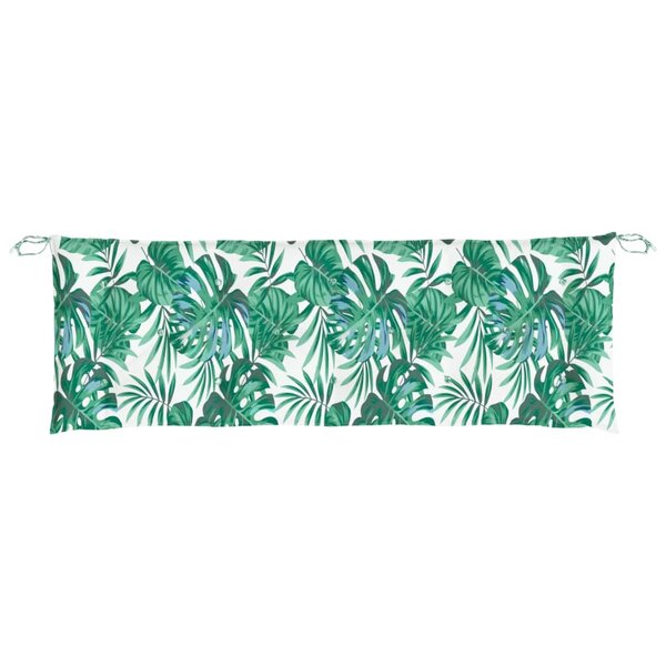 vidaXL Coussin de banc de jardin motif de feuilles 150x50x7 cm