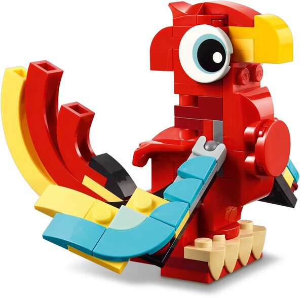 LEGO Creator - Set 3-en-1 Le dragon rouge (31145) pour enfants à
