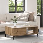 vidaXL Table basse chêne artisanal 90 x 60 x 35 cm Bois d'ingénierie
