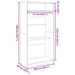 vidaXL Garde-robe Noir 100x50x200 cm Aggloméré