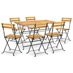 vidaXL Ensemble à manger d'extérieur pliable 7Pièces Bois d'acacia solide