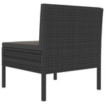 vidaXL Chaises de jardin lot de 3 avec coussins Résine tressée Noir
