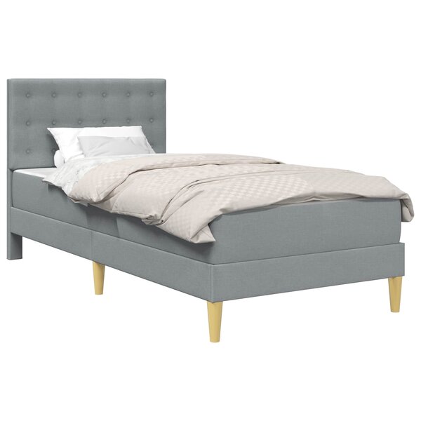 vidaXL Cadre de lit avec matelas Gris clair 80 x 200 cm Tissu