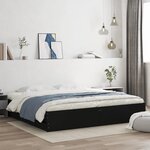 vidaXL Cadre de lit avec tiroirs noir 200x200 cm bois d'ingénierie