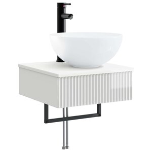 vidaXL Basin de lavage mural Blanc brillant 40 x 41 x 40 5 cm