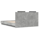 vidaXL Cadre de lit avec LED sans matelas gris béton 140x200 cm
