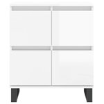 vidaXL Buffet Blanc brillant 60x35x70 cm Bois d'ingénierie