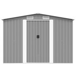vidaXL Abri de jardin 257x298x178 cm Métal Gris