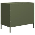 vidaXL Buffet vert olive 68x39x58 5 cm acier laminé à froid
