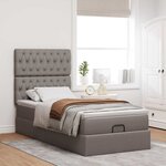 vidaXL Cadre de lit ottoman avec matelas taupe 100x200 cm tissu