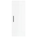 vidaXL Buffet haut Blanc brillant 34 5x34x180 cm Bois d'ingénierie