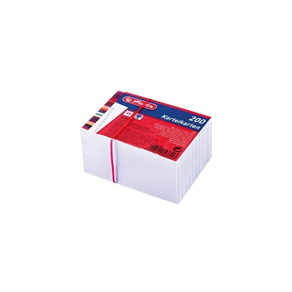 herlitz Fiches bristol  A8  ligné  blanc