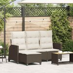 vidaXL Canapé de jardin inclinable coussins forme L marron polyrotin