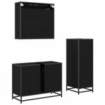 vidaXL Ensemble de mobilier de salle de bain 3 Pièces Chêne noir