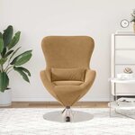 vidaXL Fauteuil œuf Marron 63 x 73 x 90 cm Velours