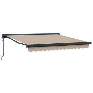 vidaXL Auvent Rétractable Beige 350 x 250 cm Tissu  Métal