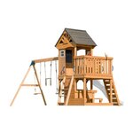 Tour Jack plateforme 2 balançoires table toboggan blanc
