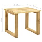 vidaXL Table de transat 30x30x26 cm Bois de pin imprégné