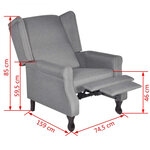 vidaXL Fauteuil gris tissu
