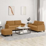 vidaXL Ensemble de canapés 3 Pièces avec coussins Marron Velours