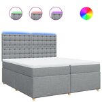 vidaXL Sommier à lattes de lit avec matelas Gris clair 200x200cm Tissu