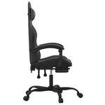 vidaXL Chaise de jeu avec repose-pied Noir Similicuir