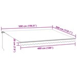 vidaXL Auvent manuel rétractable avec LED bordeaux 500x300 cm