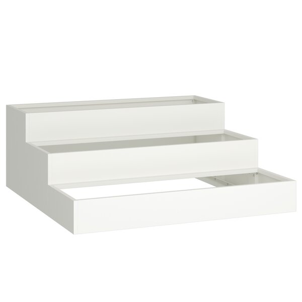 vidaXL Jardinière de jardin 3 niveaux 90x90x35 cm Acier blanc