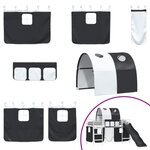 vidaXL Lit mezzanine pour enfants Blanc et Noir 74 5 x 190 cm Métал