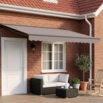 vidaXL Cadre de store manuel avec LEDs Anthracite 4 x 2 m Aluminium