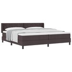 vidaXL Lit à ressorts avec matelas Marron foncé 200 x 200 cm Polyester