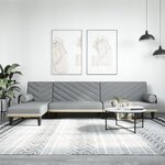 vidaXL Canapé-lit en forme de L gris clair 260x140x70 cm tissu