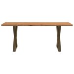 vidaXL Table à manger marron clair bois de chêne massif rectangulaire