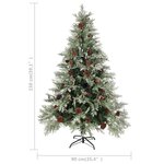 vidaXL Sapin de Noël avec pommes de pin Vert et blanc 150 cm PVC et PE